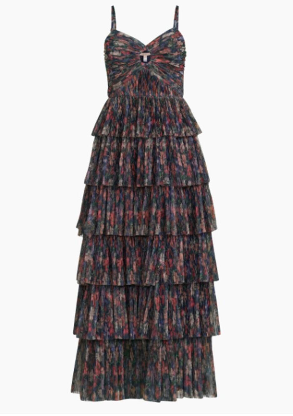 NEW Hutch  Rosey Floral Tiered Maxi Gown Multicolor Size 2